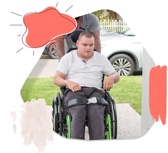 A Disabled Boy Sitting on Wheelchair